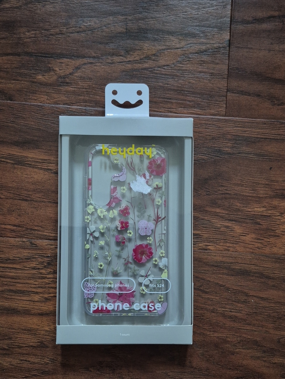 heyday Clear Floral Phone Case for Samsung S24 - Pink, Green & White